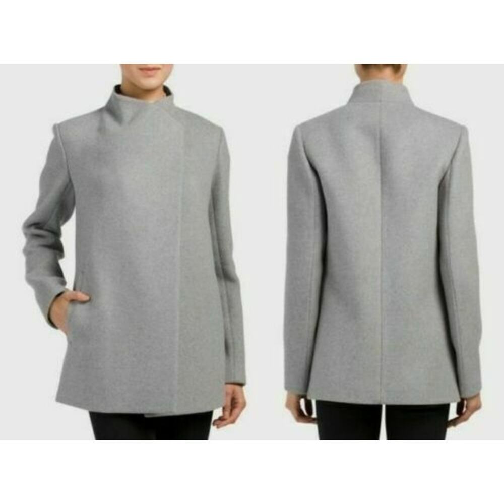 Theory Naomo Virgin Wool-Blend Jacket in Charcoal Light Heather - Picture 7 of 15